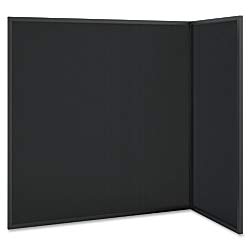 hon manage privacy screen, freestanding, 49" w x 24-1/2"d x 50" h, ash metallic finish, black fabric