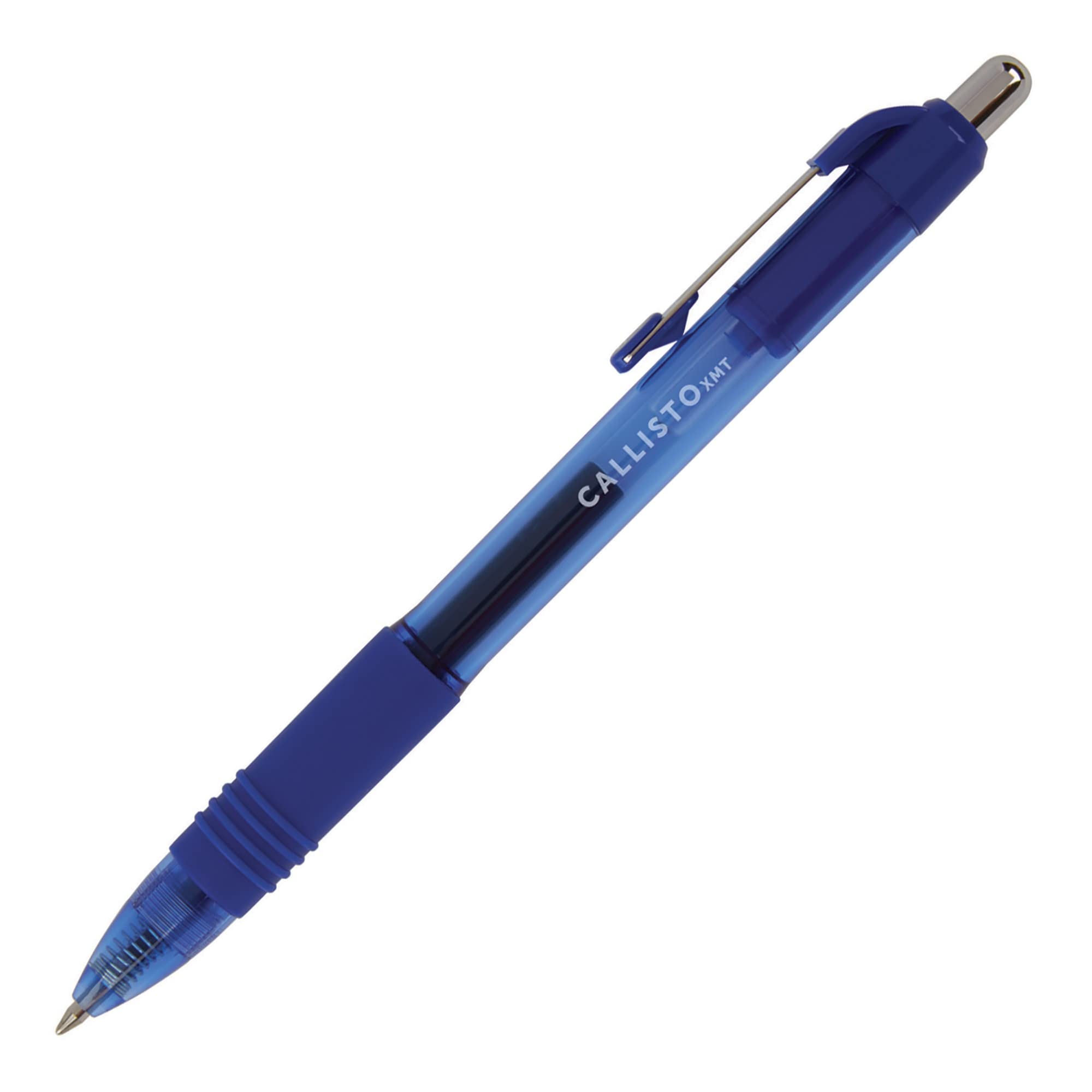 Office Depot® Brand Callisto Retractable Gel Ink Pens, Medium Point, 0.7 mm, Transparent Blue Barrel, Blue Ink, Pack Of