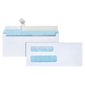 office depot double-window envelopes, 8 5/8in. (3 5/8in. x 8 5/8in.), white, self-adhesive, box of 250, 77159