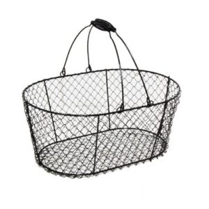 the lucky clover trading 5205blk oblong wire swing handle basket, black