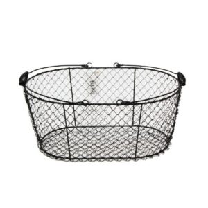 The Lucky Clover Trading 5205BLK Oblong Wire Swing Handle Basket, Black