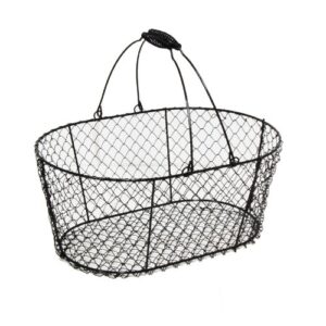 The Lucky Clover Trading 5205BLK Oblong Wire Swing Handle Basket, Black