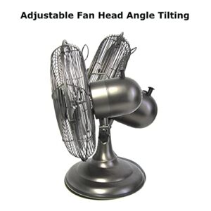 Optimus F-6212A F-6212A 3-Speed 60-Watt 12-In. Portable Retro Oscillating Table Fan