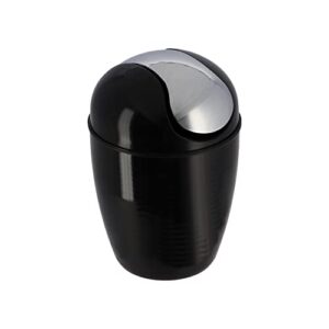 evideco french home goods black mini trash can for countertop 0.5 liter -0.3 gal chrome lid