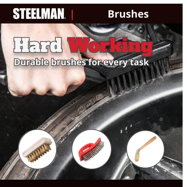 Steelman Euro Lube Applicator Brush, Angled, Stiff Bristles, for Paste-Style Tire Mounting Lubricants