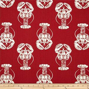 premier prints lobster timberwolf red/macon, fabric by the yard
