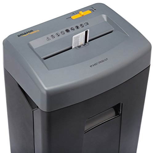 Amazon Basics 17-Sheet Cross-Cut Paper, CD, and Credit Card Shredder with Pullout Basket