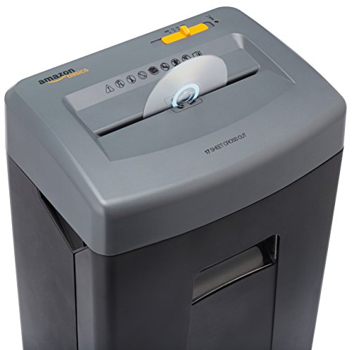 Amazon Basics 17-Sheet Cross-Cut Paper, CD, and Credit Card Shredder with Pullout Basket