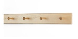 solid maple shaker peg rack (natural, 23" x 3.5" with 4 pegs)