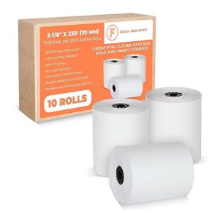3 1/8 x 230 thermal paper receipt cash register rolls pos printer paper epson tm-t88v and more bpa free 48 gsm (10 rolls)