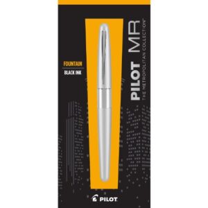 Pilot Metropolitan Collection Fountain Pen, Silver Barrel, Classic Design, Medium Nib, Medium Nib, Black Ink (91118)