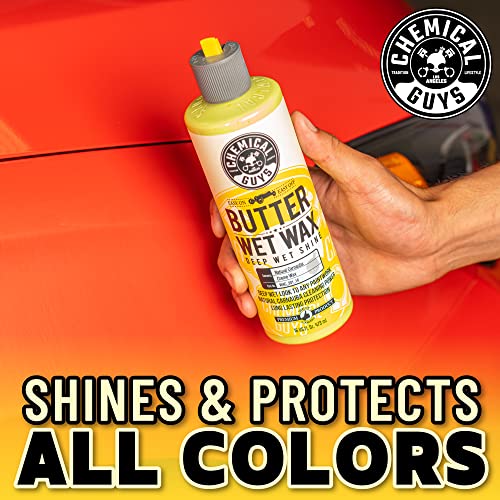 Chemical Guys WAC_201_16 Butter Wet Wax, Deep Wet Shine for Cars, Trucks, SUVs, RVs & More, 16 fl oz, Banana Scent