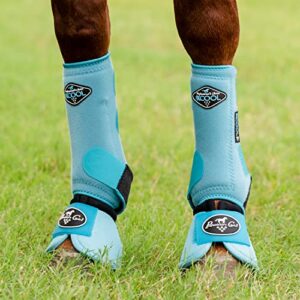 Professional's Choice Ballistic Overreach Bell Boots for Horses | Superb Protection, Durability & Comfort | Quick Wrap Hook & Loop | Sold in Pairs | Small Turquoise
