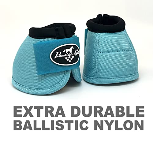 Professional's Choice Ballistic Overreach Bell Boots for Horses | Superb Protection, Durability & Comfort | Quick Wrap Hook & Loop | Sold in Pairs | Small Turquoise