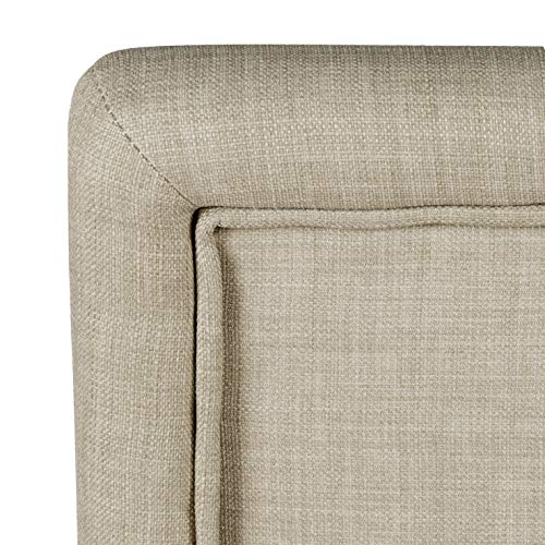 Homepop Home Decor | Classic Upholstered Parsons Dining Chairs | Set of 2 Accent Dining Chairs with Nailhead Trim, Natural Linen