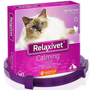 Cat Calming Collar & Pet Anti Anxiety Products - Feline Calm Pheromones Collars & Cats Stress Relief - Relaxivet Comfort Helps with Pee, New Zone, Aggression, Fighting with Dogs & Other Behavior