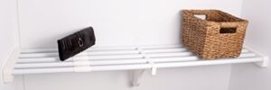 ez shelf - diy expandable closet shelf (no hanging rod) - 28” to 48” - white - easy to install to 2 sidewalls -(ezs-sw48)- wire closet shelving alternative