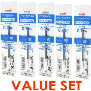 Uni-ball Jetstream Fine Point Roller Ball Pens Refills for Multi Pen Type-0.7mm-blue Ink-value Set of 5