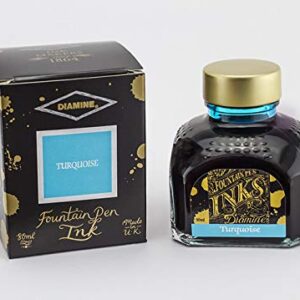 Diamine 80ml Turquoise fountain pen ink bottle