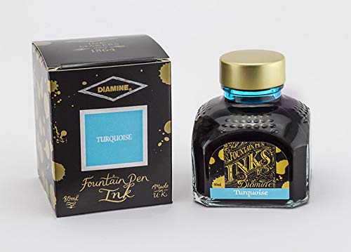 Diamine 80ml Turquoise fountain pen ink bottle