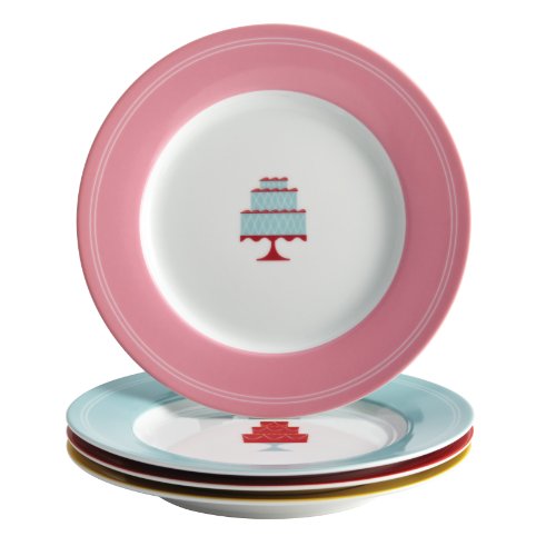 Cake Boss Serveware Dessert Plate Set, 4 Piece, Print