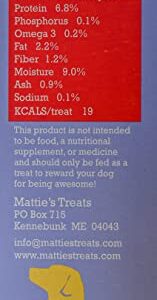 Mattie's Treats: 1 Pound Box; Low Protein, Low Phosphorus, Low Sodium Dog Treats