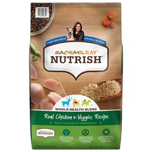 rachael ray nutrish premium natural dry dog food, real chicken & veggies recipe, 40 pound bag (packaging may vary)