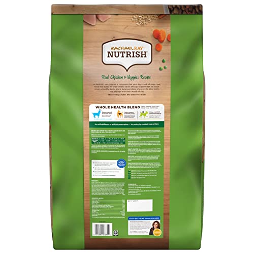Rachael Ray Nutrish Premium Natural Dry Dog Food, Real Chicken & Veggies Recipe, 40 Pound Bag (Packaging May Vary)