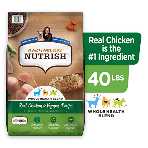 Rachael Ray Nutrish Premium Natural Dry Dog Food, Real Chicken & Veggies Recipe, 40 Pound Bag (Packaging May Vary)