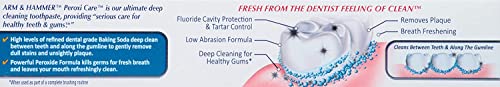 Arm & Hammer Dental Care Tartar Control Anti-Cavity Toothpaste with Fluoride Baking Soda & Peroxide, Fresh Mint 6 oz (170 g)
