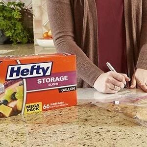 Hefty Slider 2.5 Gallon Jumbo Storage Bags, 12 Count (Pack of 3) 36 Bags Total