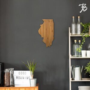Totally Bamboo Serving and Cutting Board Illinois State Shaped, Natural Bamboo