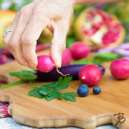 Totally Bamboo Serving and Cutting Board Illinois State Shaped, Natural Bamboo