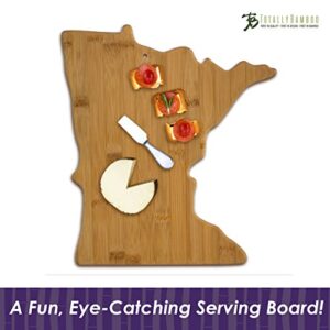 Totally Bamboo Minnesota State Shaped Cutting Board, Natural Bamboo