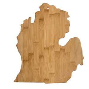 totally bamboo michigan state shaped serving & cutting board, large