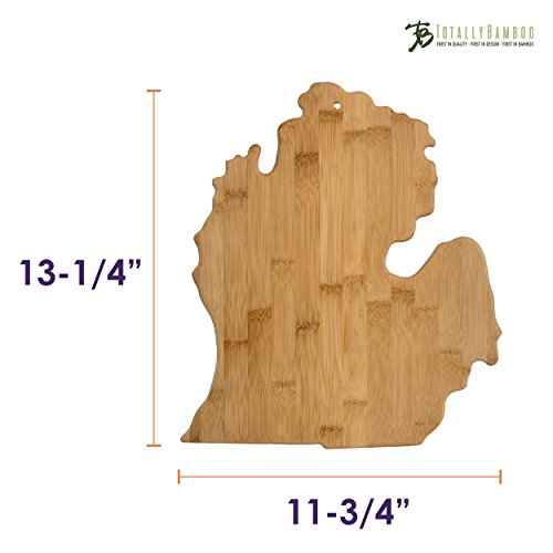 Totally Bamboo Michigan State Shaped Serving & Cutting Board, Large