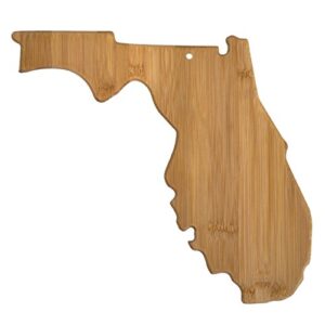 totally bamboo florida state shaped serving & cutting board, natural bamboo