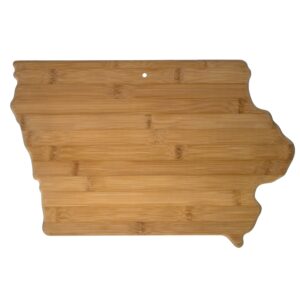 totally bamboo iowa state shaped bamboo serving & cutting board