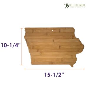 Totally Bamboo Iowa State Shaped Bamboo Serving & Cutting Board