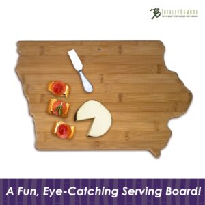 Totally Bamboo Iowa State Shaped Bamboo Serving & Cutting Board