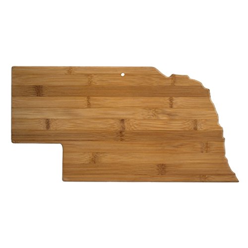 Totally Bamboo Nebraska State Shaped Serving & Cutting Board, Natural Bamboo