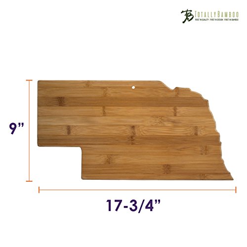 Totally Bamboo Nebraska State Shaped Serving & Cutting Board, Natural Bamboo