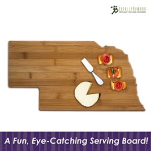 Totally Bamboo Nebraska State Shaped Serving & Cutting Board, Natural Bamboo