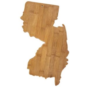 totally bamboo new jersey state shaped bamboo serving & cutting board