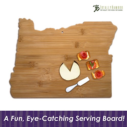 Totally Bamboo Oregon State Shaped Cutting Board, Natural Bamboo