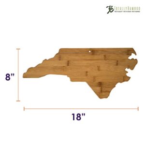 Totally Bamboo 20-7978NC North Carolina State Shaped Bamboo Serving and Cutting Board, Brown