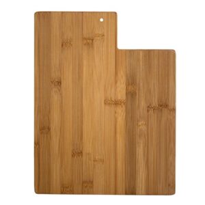 totally bamboo utah state shaped serving & cutting board, natural bamboo