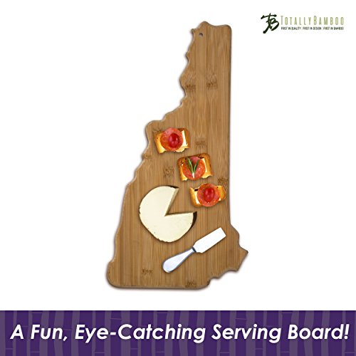 Totally Bamboo New Hampshire State Shaped Serving & Cutting Board, Natural Bamboo