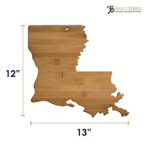 Totally Bamboo Louisiana State Shaped Bamboo Serving and Cutting Board