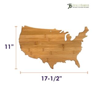 Totally Bamboo United States of America Shaped Bamboo Serving and Cutting Board